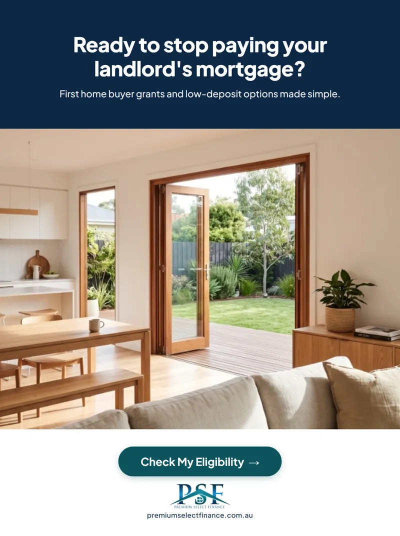 Premium Select Finance. Ready to stop paying your landlord's mortgage? First home buyer grants and low-deposit options made simple. Check my eligibility.